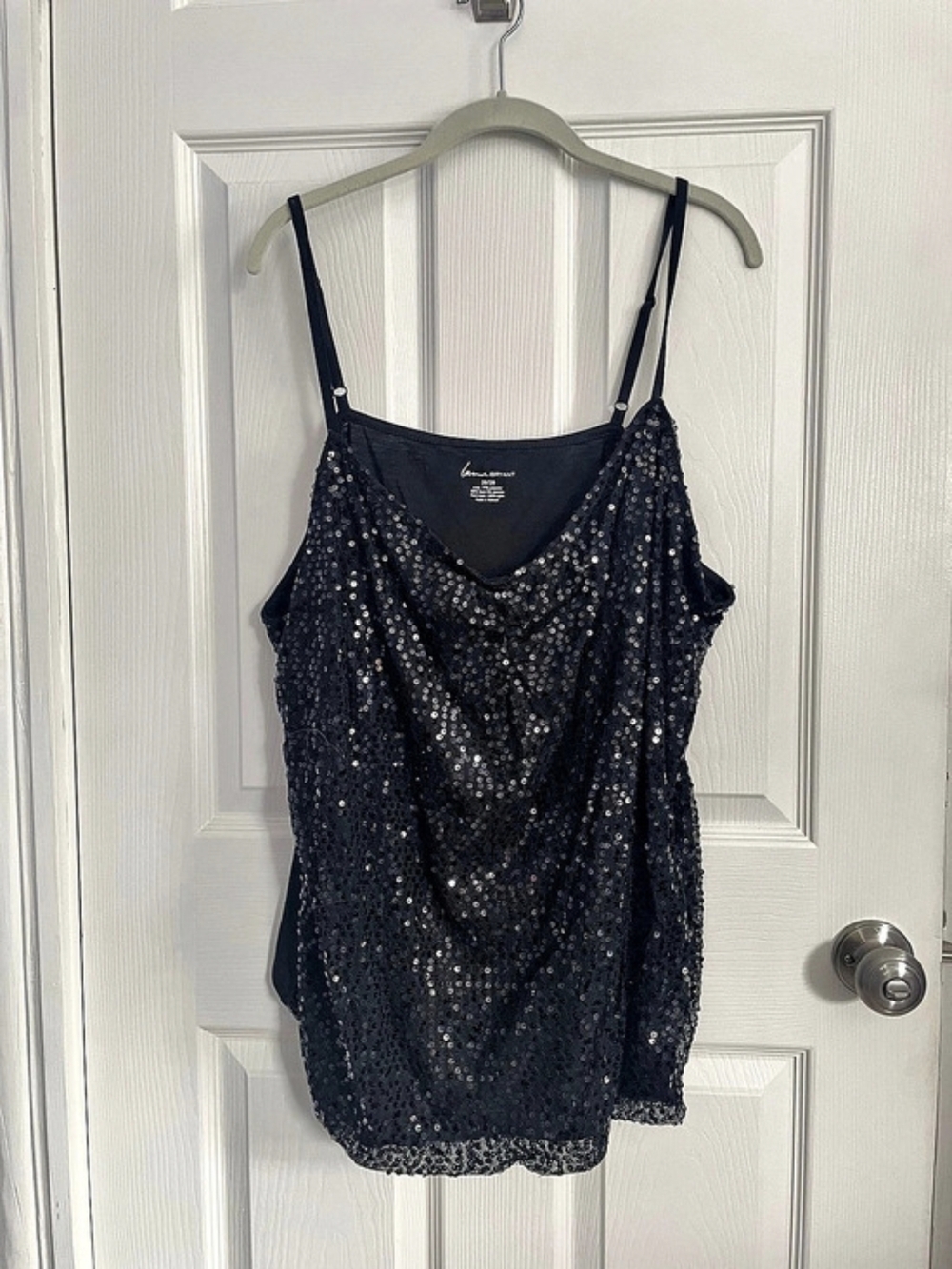 Lane Bryant Sequin Tank Top in Black Size 26/28 Like New